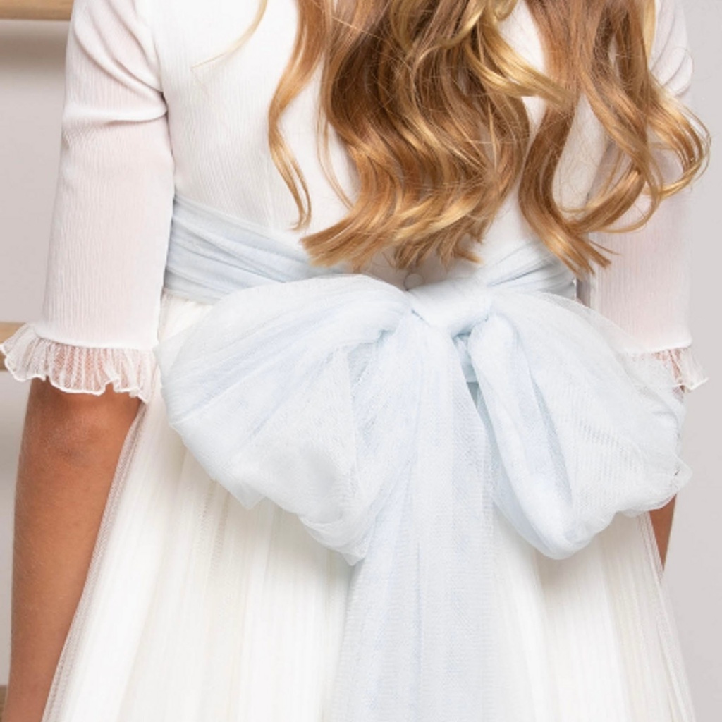 LAZADA TUL AZUL EMPOLVADO DOBLE