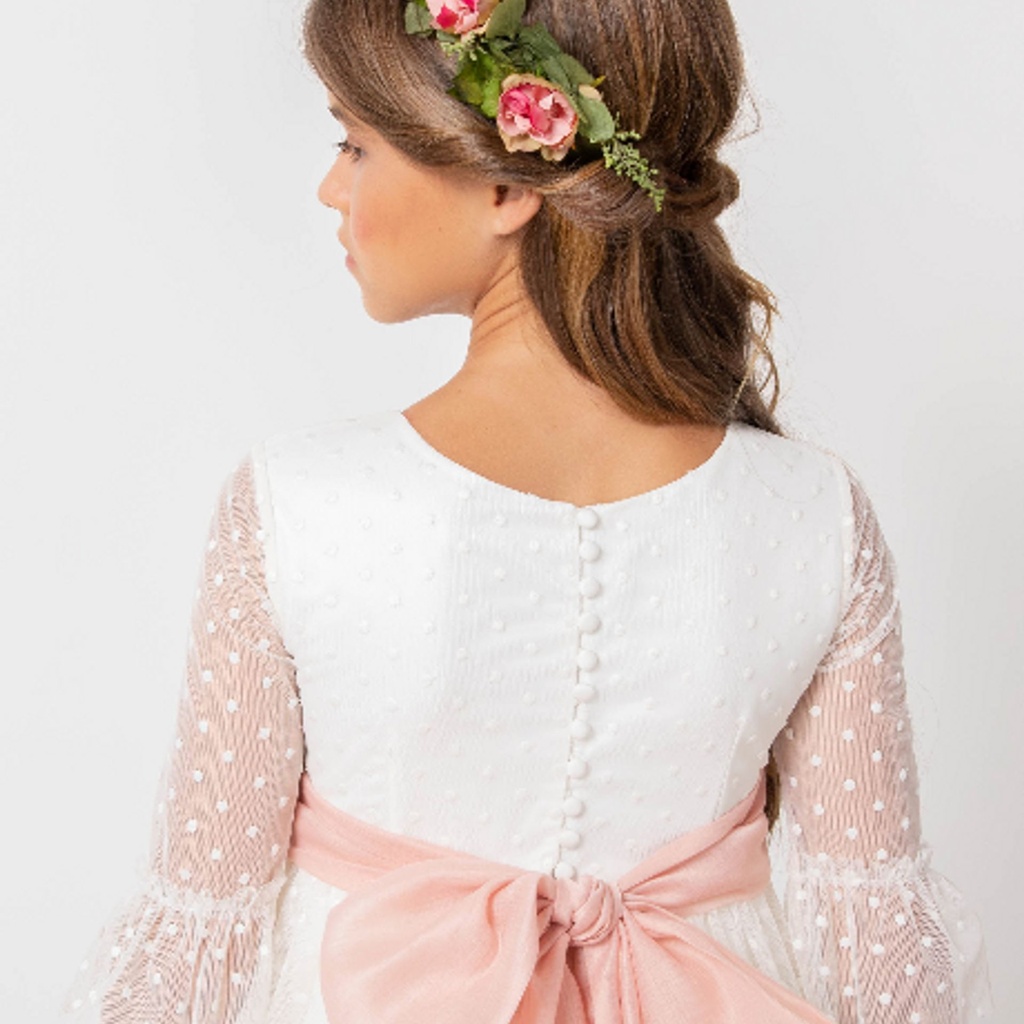 LAZADA MUSELINA ROSA CLARA FRUNCIDA